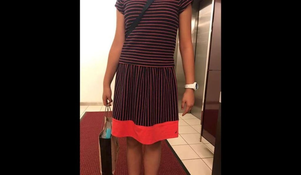 he girl had been told her knee-length dress was “seductive and a temptation from a certain angle far, far away”. Photo: themalaymailonline.com he girl had been told her knee-length dress was “seductive and a temptation from a certain angle far, far away”. Photo: themalaymailonline.com