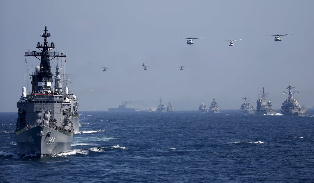 Japan's Maritime Self-Defence Force ships in a 2015 fleet review. File photo: Reuters