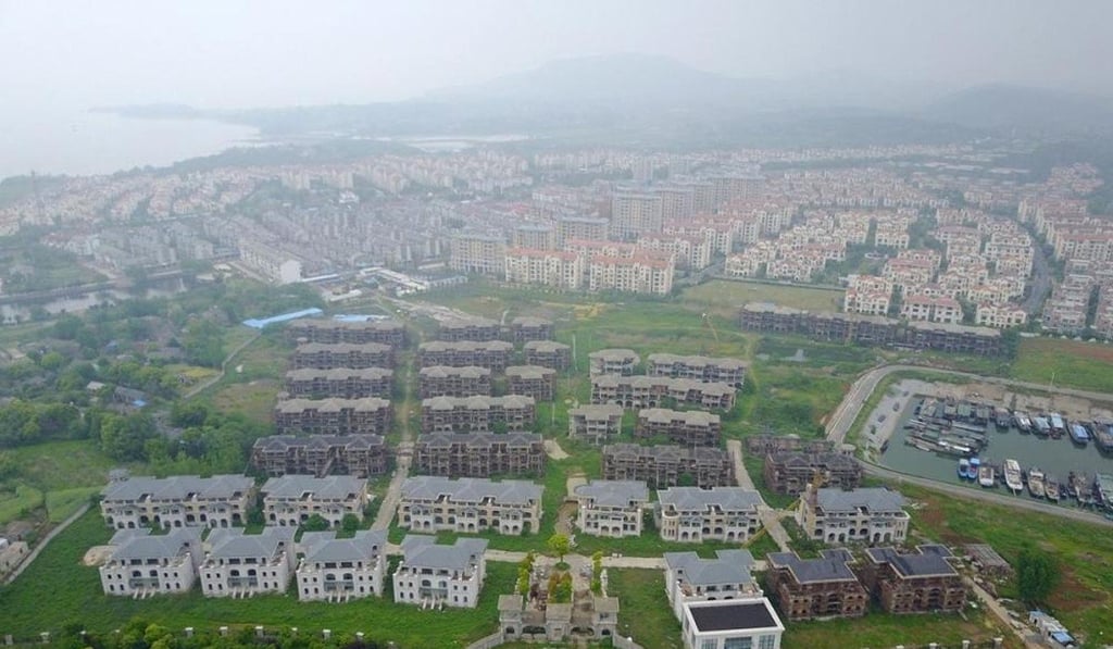 A bird’s eye view of the half-completed villa in Chaohu, Anhui province. Photo: Handout