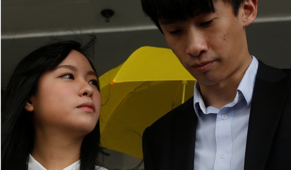 Disqualified lawmakers Yau Wai-ching and Sixtus Baggio Leung Chung-hang were charged last week with unlawful assembly and forceful entry over an attempt to barge into a Legislative Council meeting last November. Photo: Reuters