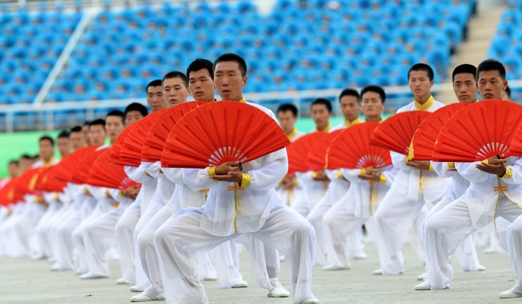 Tai chi practitioners in Shenyang, Liaoning province. Photo: Xinhua