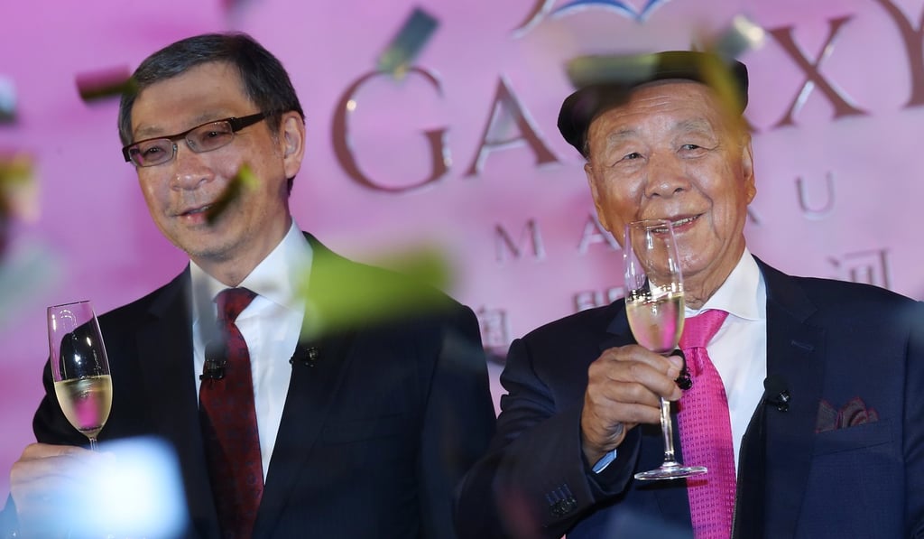 Galaxy vice-chairman Francis Lui Yiu-tung (left) and his father chairman Lui Che-woo. Photo: CY Peung
