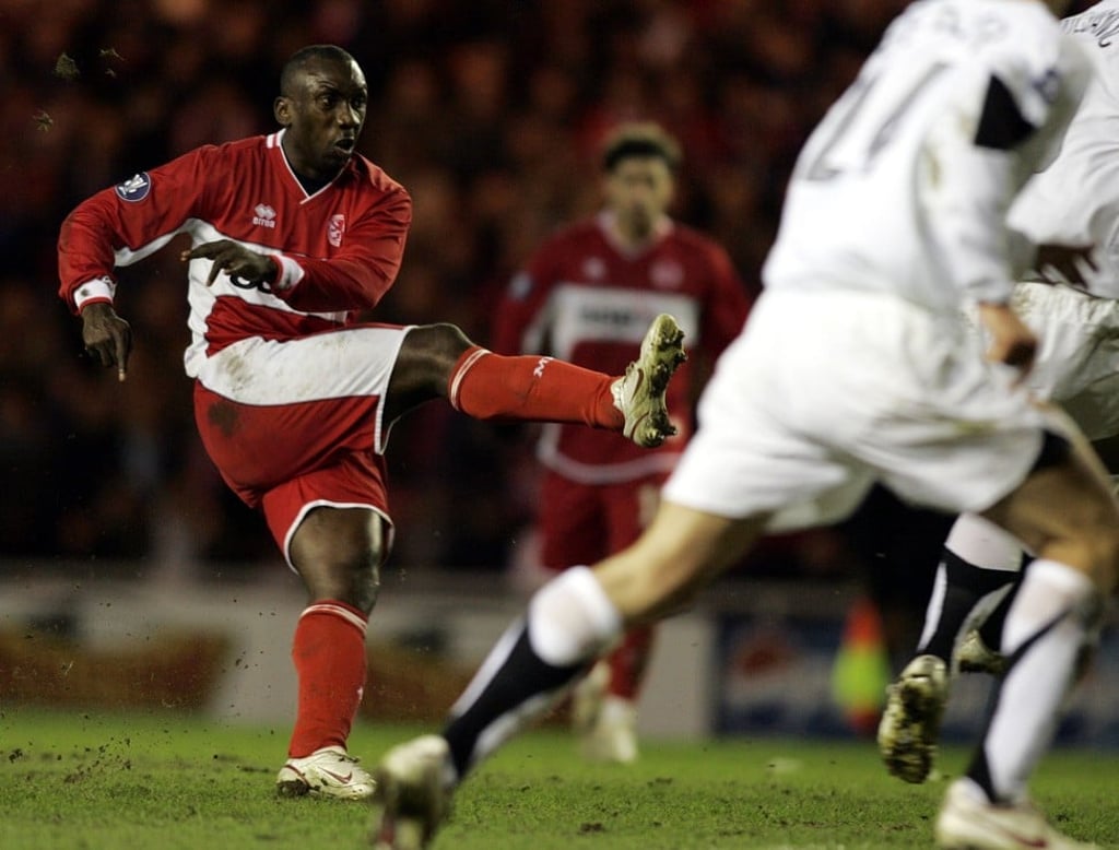 Jimmy Floyd Hasselbaink will be in Hong Kong representing Playonpros. Photo: AP