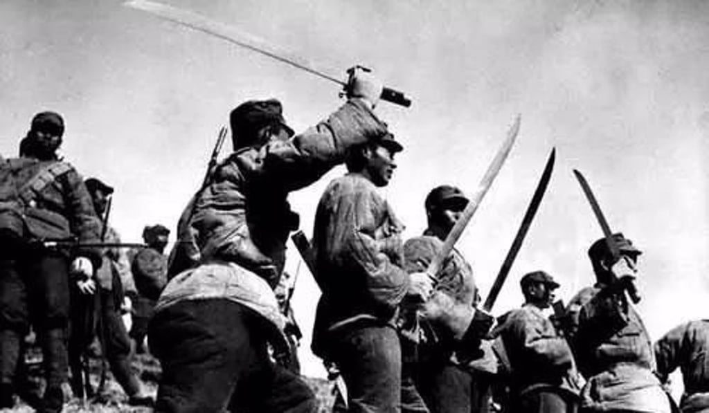 Chinese troops armed with dadao, or broadswords, during the second world war. Photo: Handout