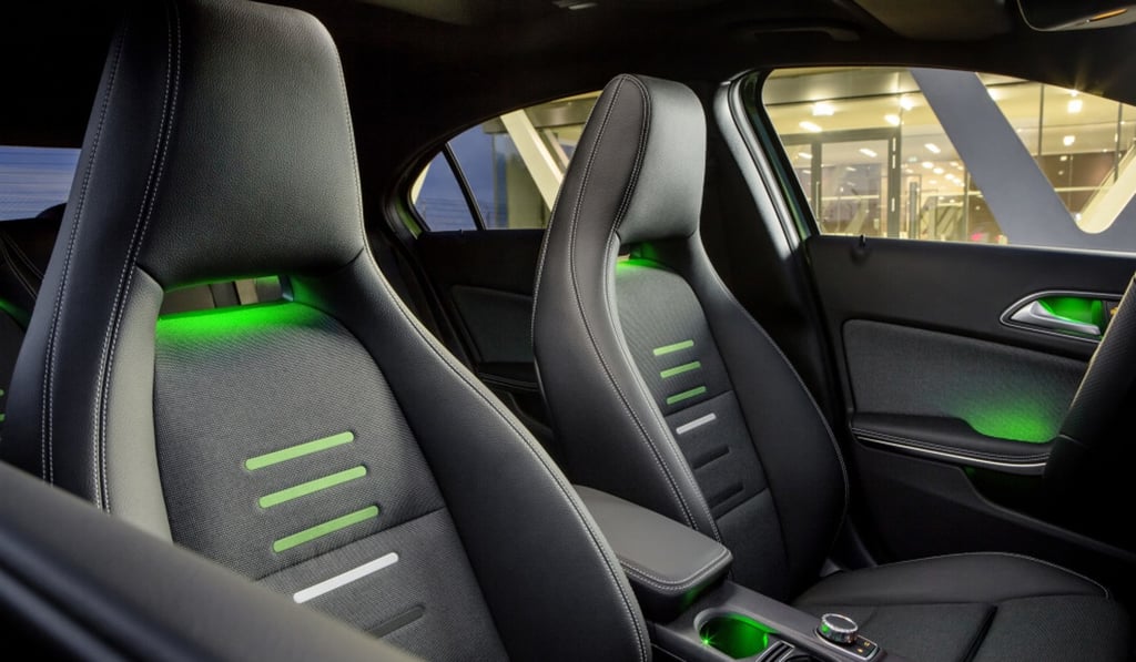 Mercedes-Benz A 220d 4MATIC with green and black interior. Photo: Handout