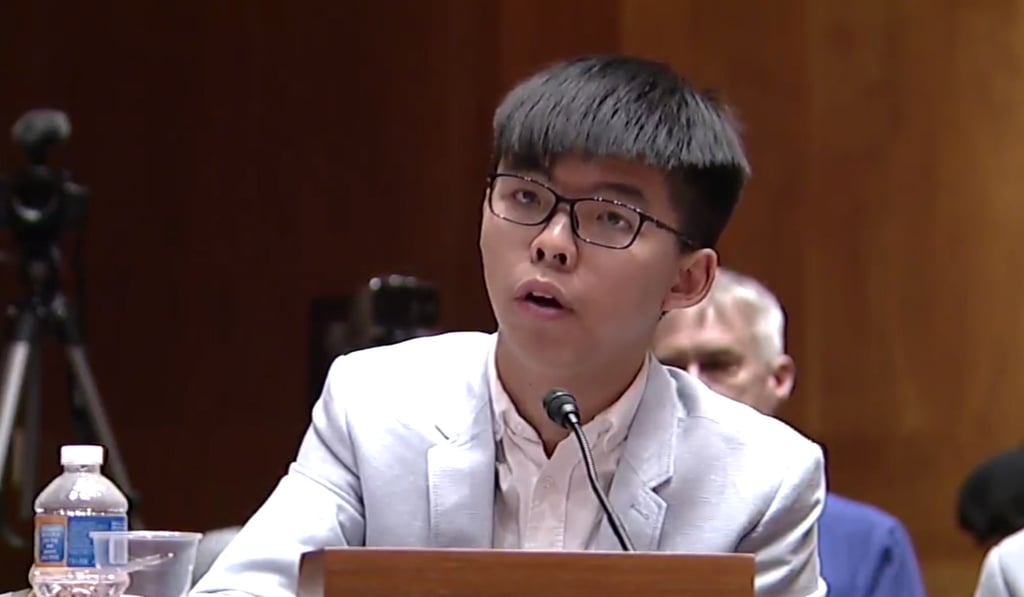 Student activist Joshua Wong called on the Trump administration to keep an eye on developments in Hong Kong. Photo: Handout
