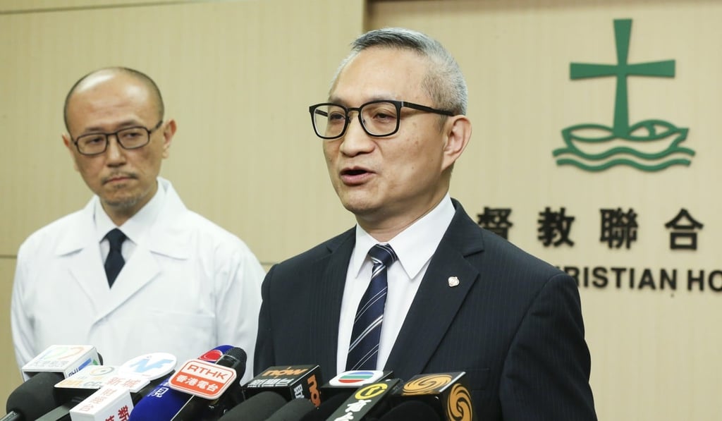 United Christian Hospital officials Dr Kung Kam-ngai (left) and Dr Chui Tak-yi (right) on Tuesday. Photo: Dickson Lee