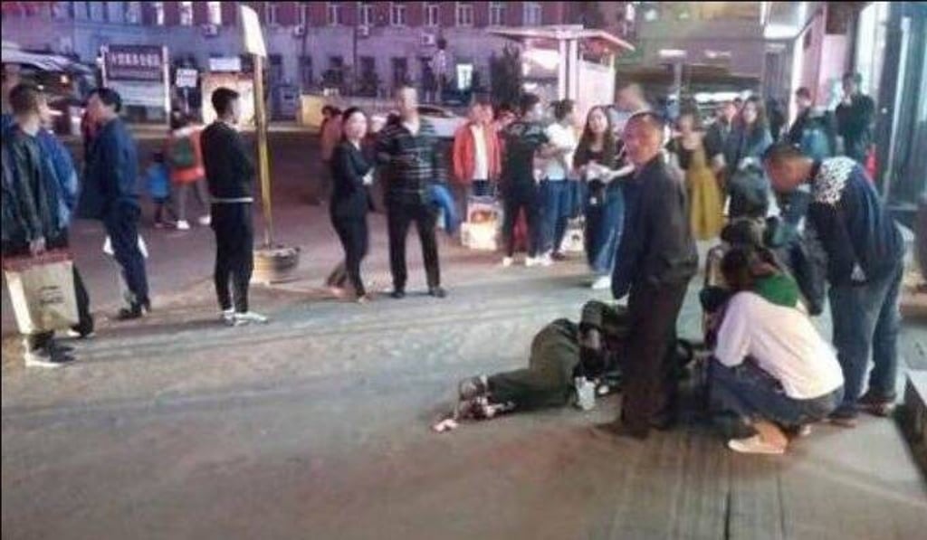 The scene of the attack in Changchun on Tuesday. Photo: Handout