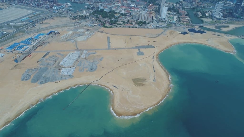 The site where the US$13 billion Colombo Port City project in Sri Lanka will be developed. Photo: SCMP handout