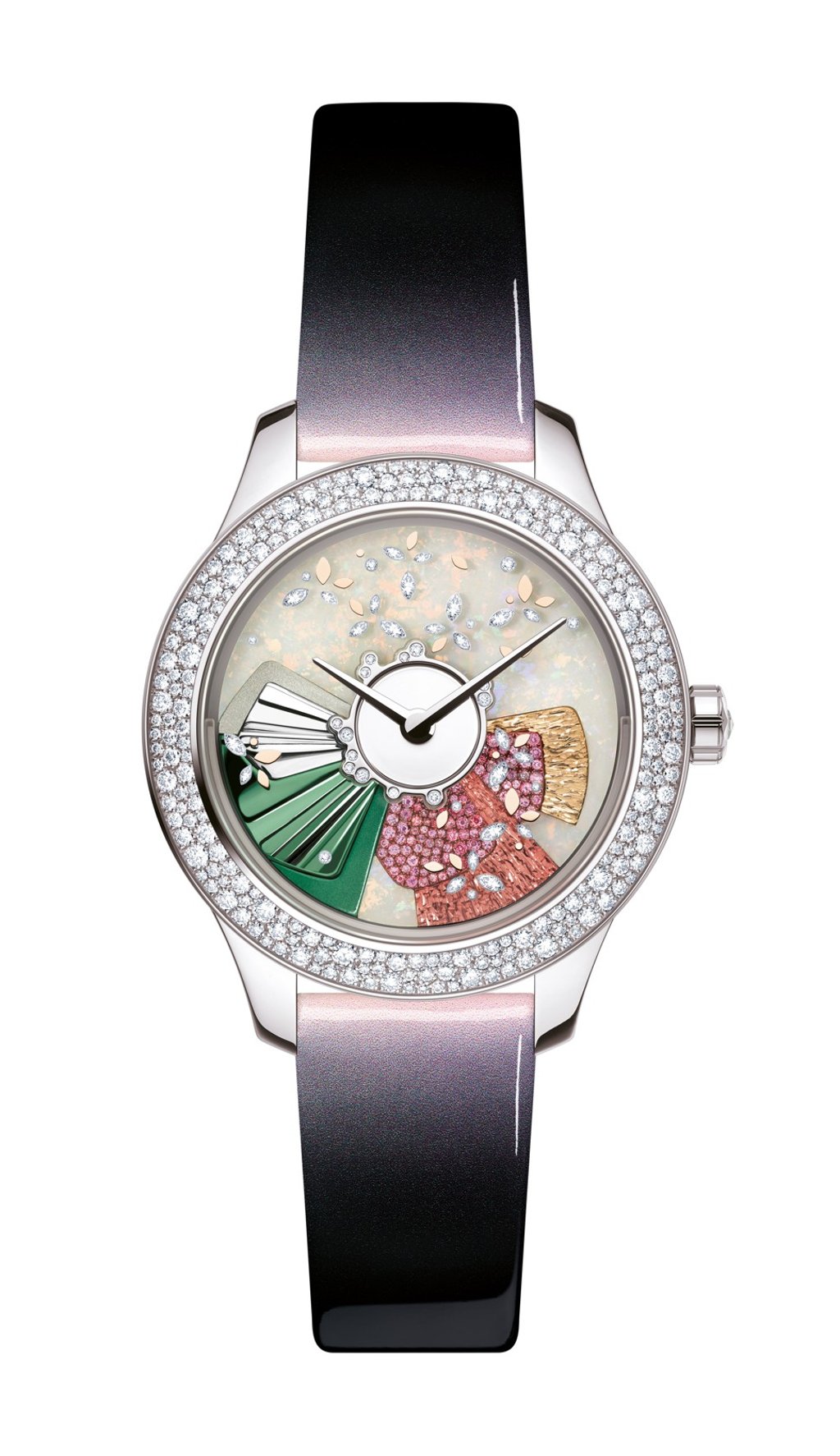 A one-of-a-kind piece in the world, the Dior Grand Bal Pièce Unique Galaxie Cygnus presents a graceful dial embellished with a 360° functional oscillating weight and a range of glittering diamonds and sapphires. Price on request A one-of-a-kind piece in the world, the Dior Grand Bal Pièce Unique Galaxie Cygnus presents a graceful dial embellished with a 360° functional oscillating weight and a range of glittering diamonds and sapphires. Price on request