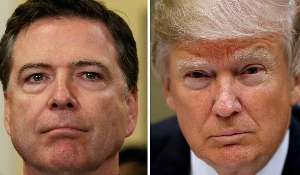 A combination of photos shows ousted FBI director James Comey (left) and US President Donald Trump. On Tuesday, Trump fired Comey, who had been investigating Trump’s administration over its alleged ties with Moscow. Photos: Reuters