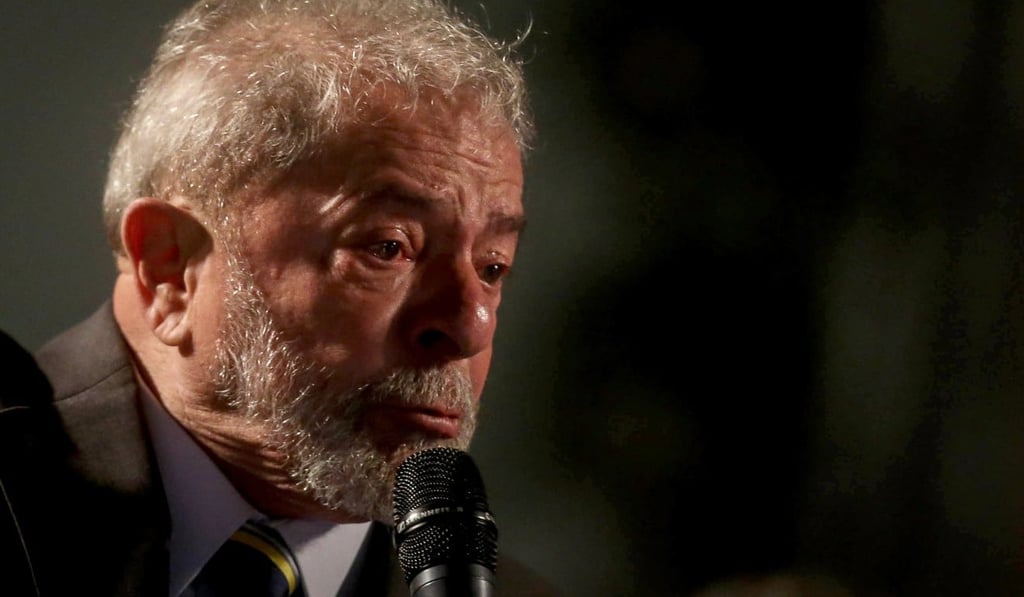 Former Brazilian president Luiz Inacio Lula da Silva attends an event with supporters in Santos Andrade Square in Curitiba, Brazil,on Wednesday. Photo: EPA
