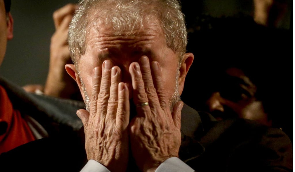 Former Brazilian president Luiz Inacio Lula da Silva attends an event with supporters in Santos Andrade Square in Curitiba, Brazil,on Wednesday. Photo: EPA
