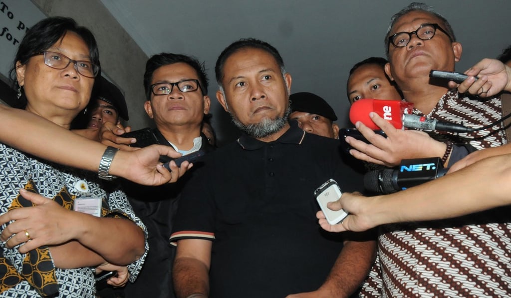 Former deputy chairman of the KPK, Bambang Widjojanto was released from detention over an old perjury case. The police arrested him as the KPK announced a probe into the new nominee police chief Budi Gunawan. Photo: EPA