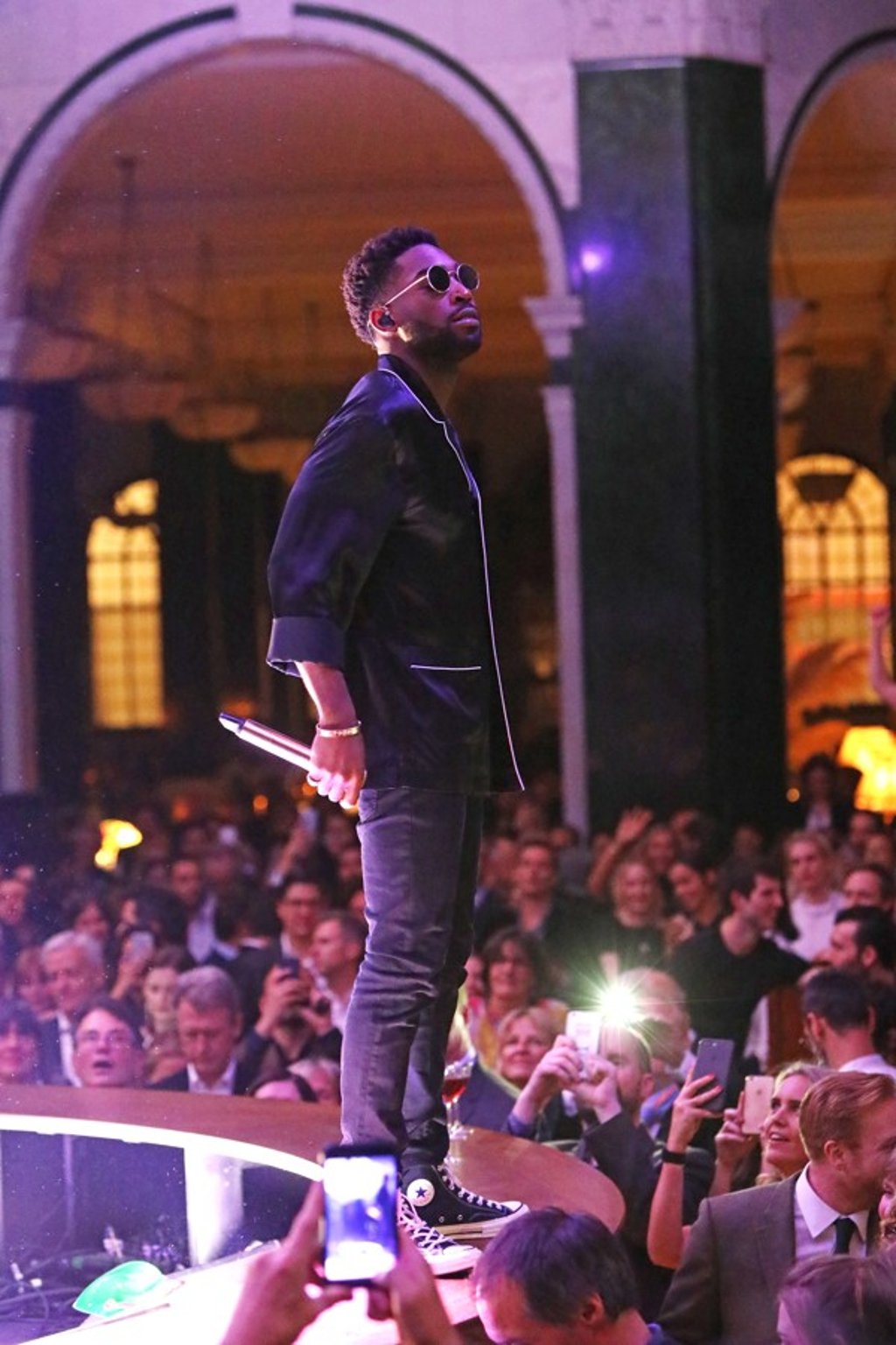 Tinie Tempah performs at the launch of The Ned. Picture: Dave Benett