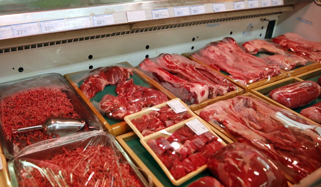 Chinese beef on sale at a Beijing supermarket. Under the agreement, China will accept beef from the US, effectively ending the 14-year ban on American beef. Photo: AP Chinese beef on sale at a Beijing supermarket. Under the agreement, China will accept beef from the US, effectively ending the 14-year ban on American beef. Photo: AP