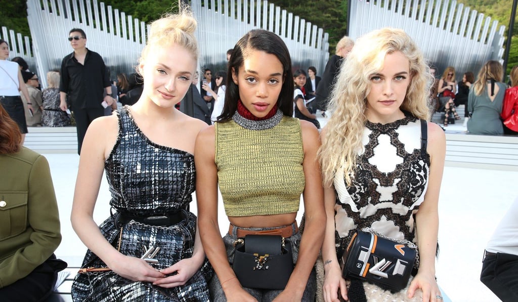 Sophie Turner, Laura Harrier, Riley Keough at Louis Vuitton Cruise 2018, Kyoto, Miho Museum