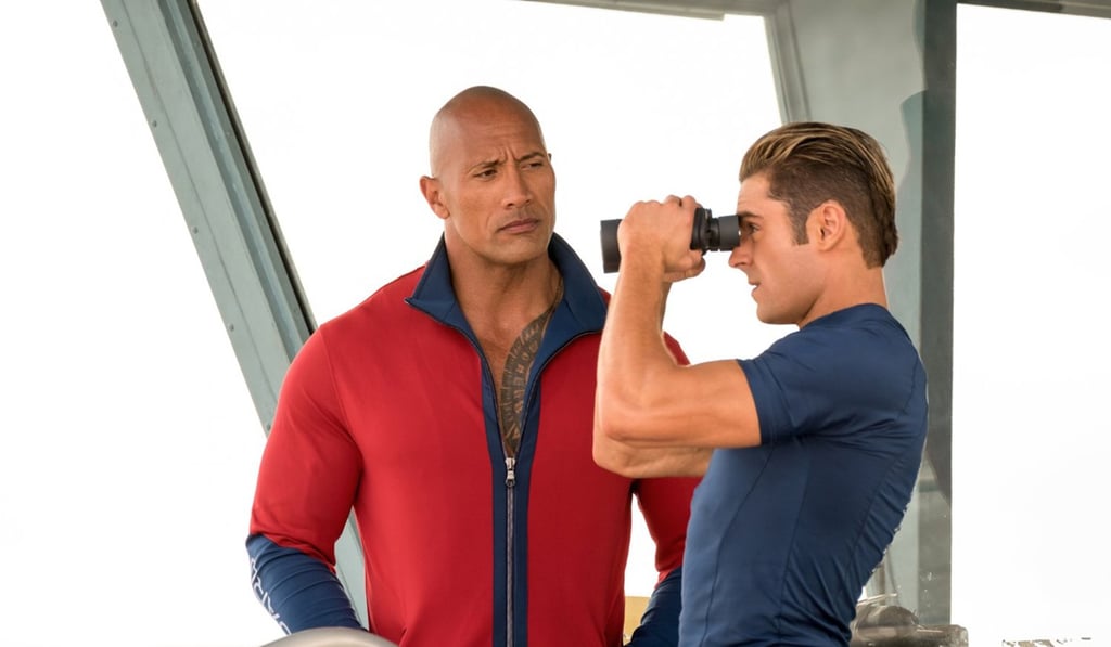 Dwayne Johnson and Zac Efron in Baywatch. Photo: Frank Masi/Paramount Pictures