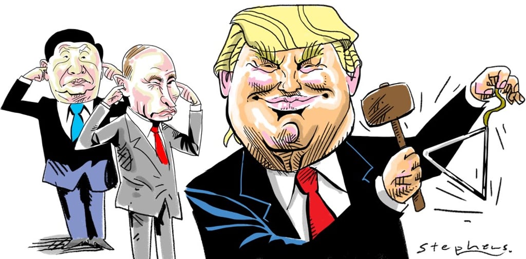 To all appearances, it seems that the Trump administration is trying to borrow a page from Henry Kissinger’s template of “triangular diplomacy” for managing relations with Russia and China. Illustration: Craig Stephens
