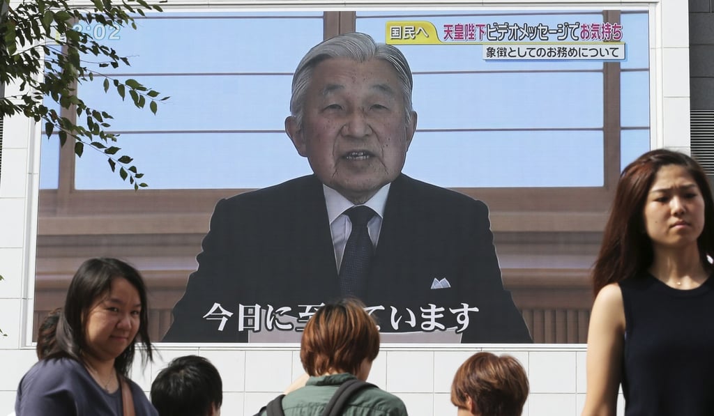 Japanese Emperor Akihito delivers a speech about his desire to abdicate. File photo: AP Japanese Emperor Akihito delivers a speech about his desire to abdicate. File photo: AP