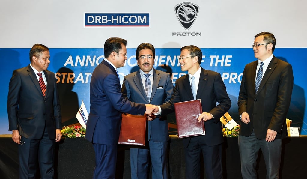 Conglomerate DRB-Hicom Berhad, which owned 100 per cent of Proton, agreed to sell 49.9 per cent of its stake to Geely. Photo: AFP