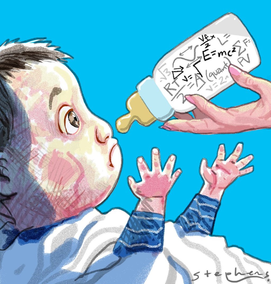 About half of Hong Kong parents questioned in one survey agreed that follow-up formula “is added with nutrients that promote the child’s brain development which cannot be found in other foods”. No doubt such misconceptions were caused in part by the pervasive advertising of these products. Illustration: Craig Stephens