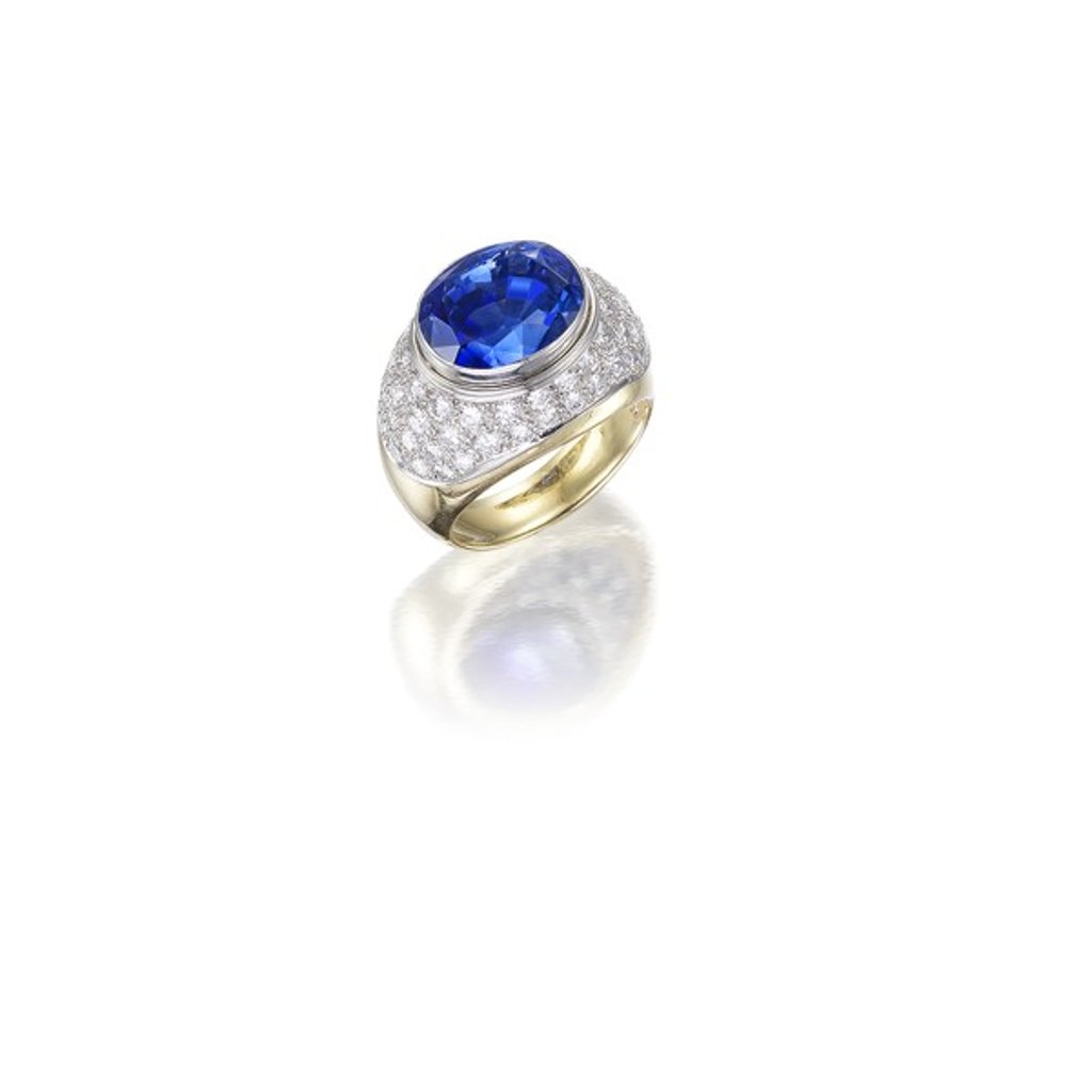 A Sri Lankan sapphire and diamond ring by Tiffany & Co