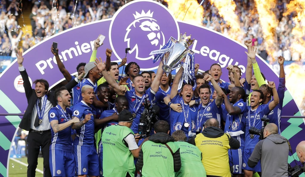 Chelsea celebrate winning the Premier League. Photo: AP Chelsea celebrate winning the Premier League. Photo: AP