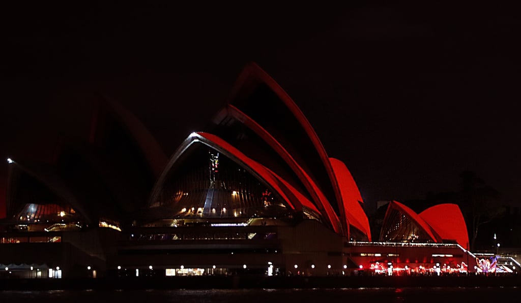 Australia's iconic Opera House is lit up in red in connection to celebrate the Lunar New Year. Photo: AFP Australia's iconic Opera House is lit up in red in connection to celebrate the Lunar New Year. Photo: AFP