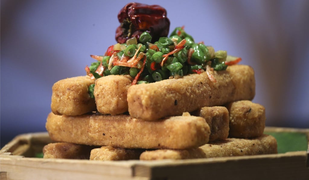 Crispy aubergine with salted fish and minced pork. Photo: K. Y. Cheng