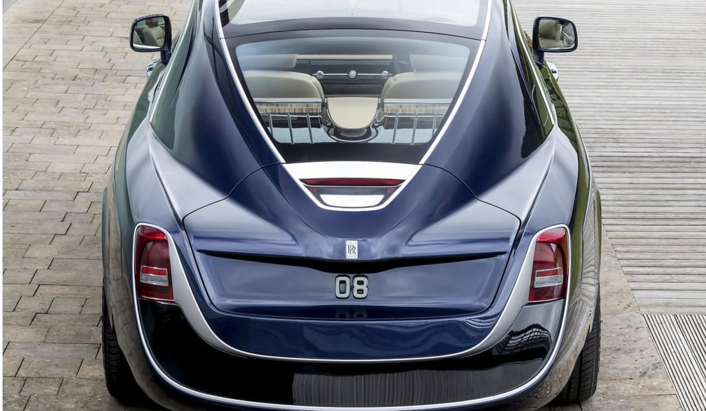 The swooping back end of expensive new Rolls-Royce. Photo: James Lipman