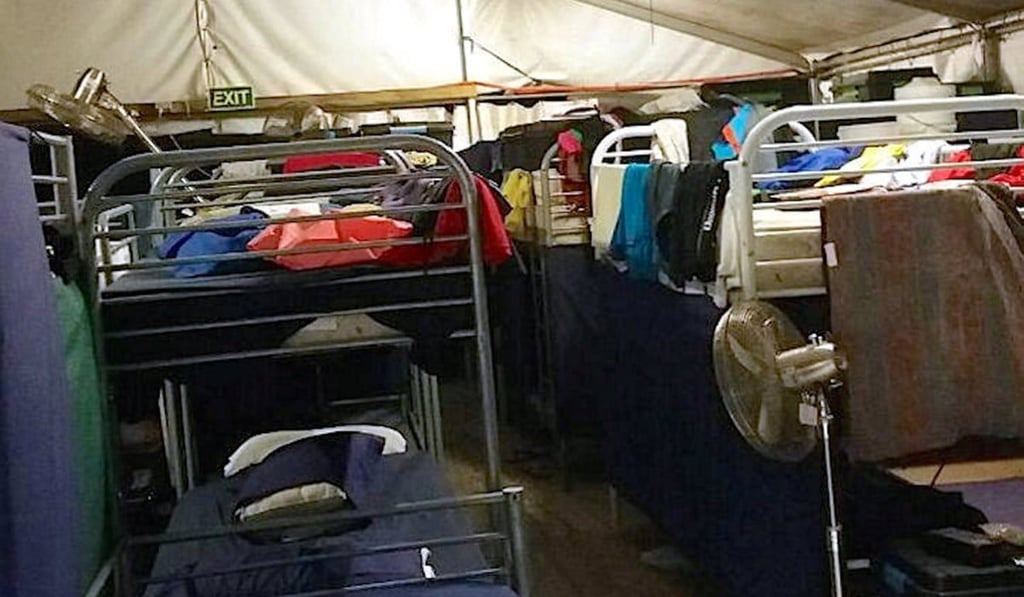 An undated handout image from Amnesty International claiming to show the view of inside the living quarters at the s Australian-run detention centre on the Pacific island nation of Nauru. Photo: Reuters