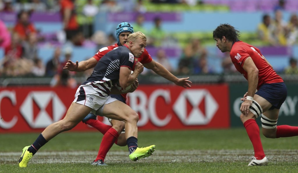 Max Woodward playing for Hong Kong against Chile at the 2017 Hong Kong Sevens. Photo: K.Y. Cheng