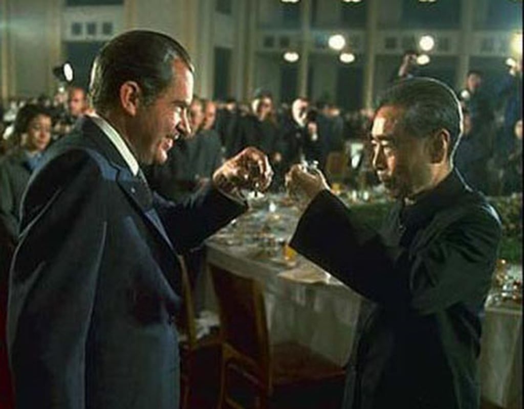 Then US president Richard Nixon raises a toast with premier Zhou Enlai in Beijing in February 1972, during an official visit to China. Photo: Handout