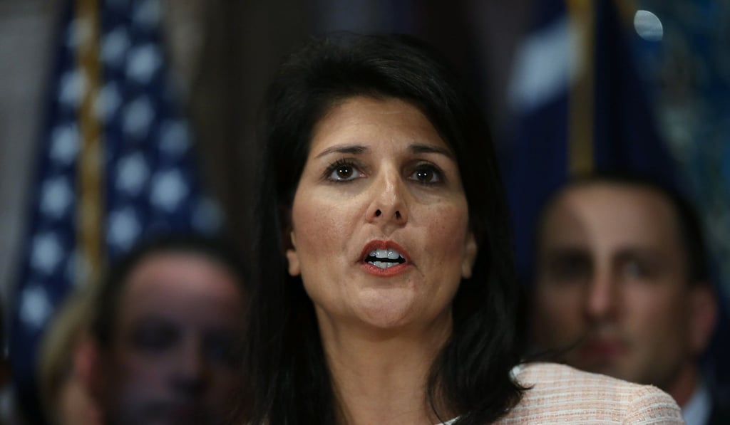 US Ambassador to the US Nikki Haley called North Korea’s missile launches a “direct threat to the security of numerous countries, including my own”. Photo: AFP