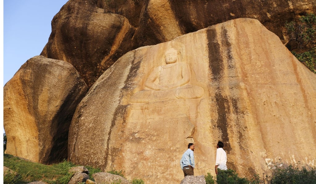 The face of the six-metre-tall Buddha rock sculpture, once vandalised and disfigured by militants in 2007, has been repaired. Photo: Kyodo The face of the six-metre-tall Buddha rock sculpture, once vandalised and disfigured by militants in 2007, has been repaired. Photo: Kyodo