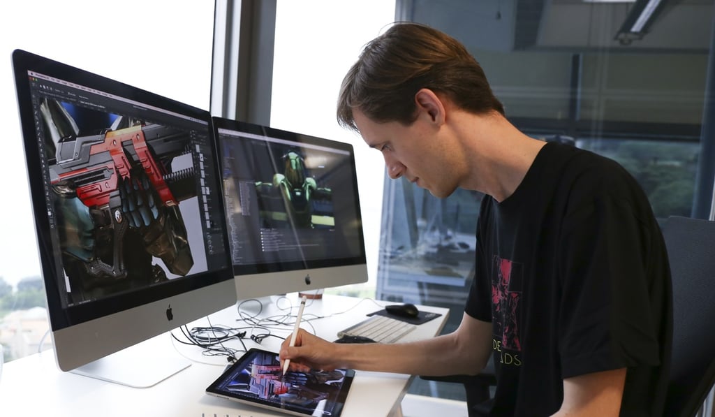 Ukrainian Plutenko works on a character in Deadheads. Photo: Rachel Cheung