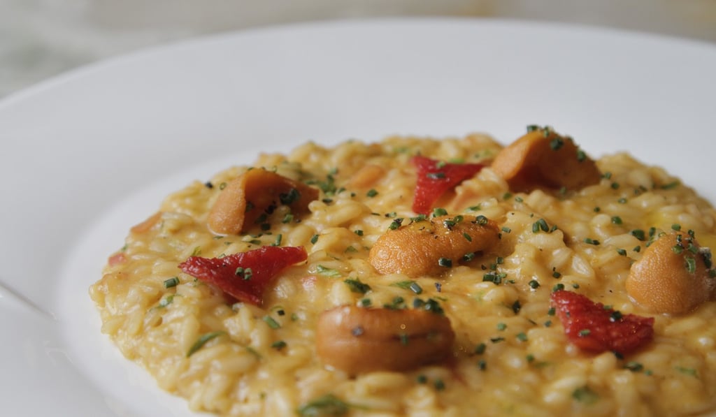 Hokkaido sea urchin risotto with fresh wasabi and chives. Photo: James Wendlinger