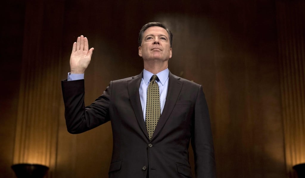 FBI Director James Comey being sworn in prior to testifying on May 3 before the Senate Judiciary Committee on Capitol Hill in Washington. Photo: AFP