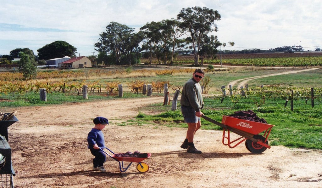 David and Callum Powell in their younger days at Powell Snr’s former Torbreck winery.