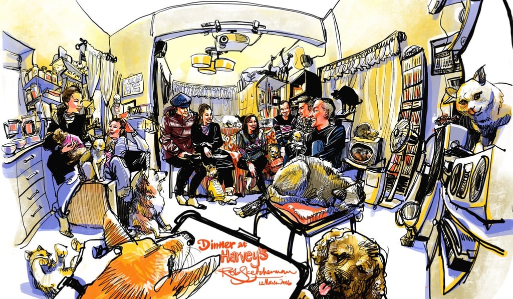 Dinner at Harvey’s by Rob Sketcherman. Photo: Rob Sketcherman