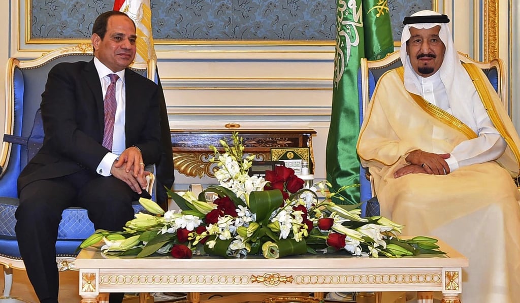 Egyptian President Abdel Fattah el-Sissi, left, with Saudi King Salman in Riyadh. Photo: AP