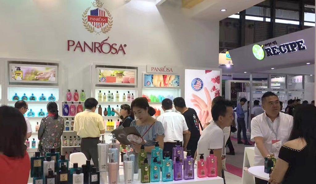 Products of Panrosa and sub-brand Vanissa on display at the China Beauty Expo in Shanghai in May. Photo: Handout