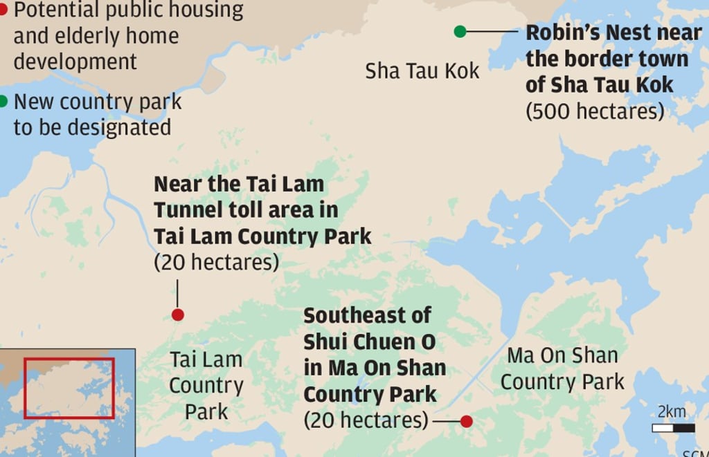New Territories sites being considered for housing development. Graphic: SCMP