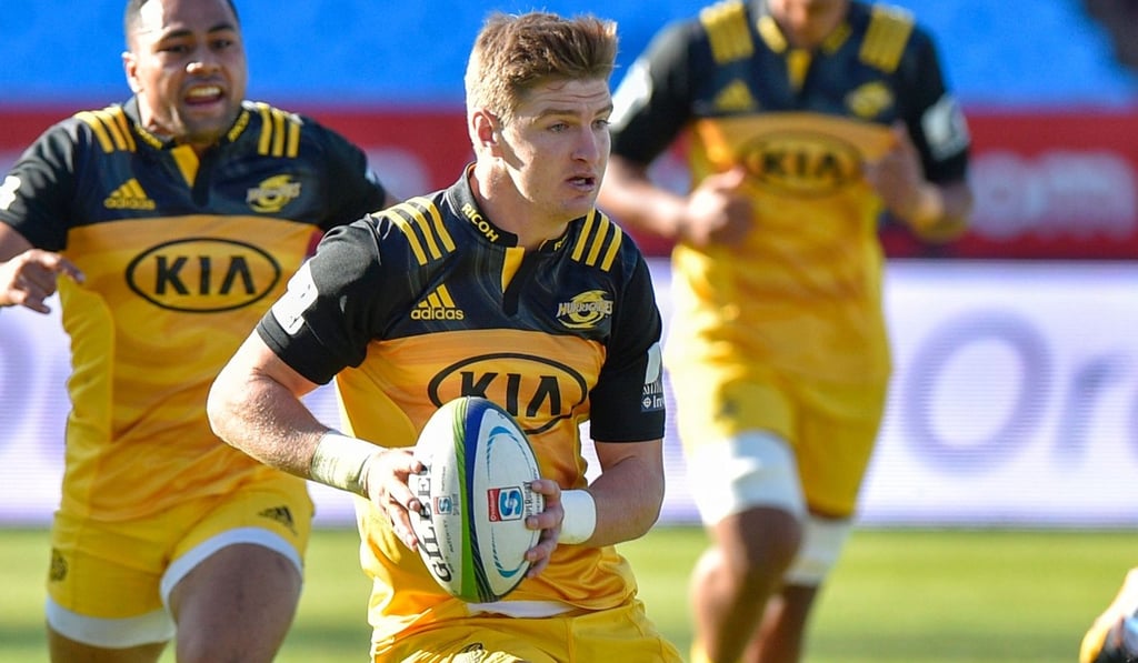 Jordie Barrett, the youngest of the Barrett brothers, carries for the Hurricanes in Super Rugby. Photo: AFP Jordie Barrett, the youngest of the Barrett brothers, carries for the Hurricanes in Super Rugby. Photo: AFP