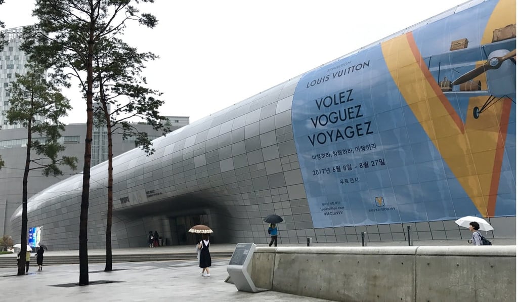 Louis Vuitton’s ‘Volez, Voguez, Voyagez’ exhibition at Seoul’s Dongdaemun Design Plaza.