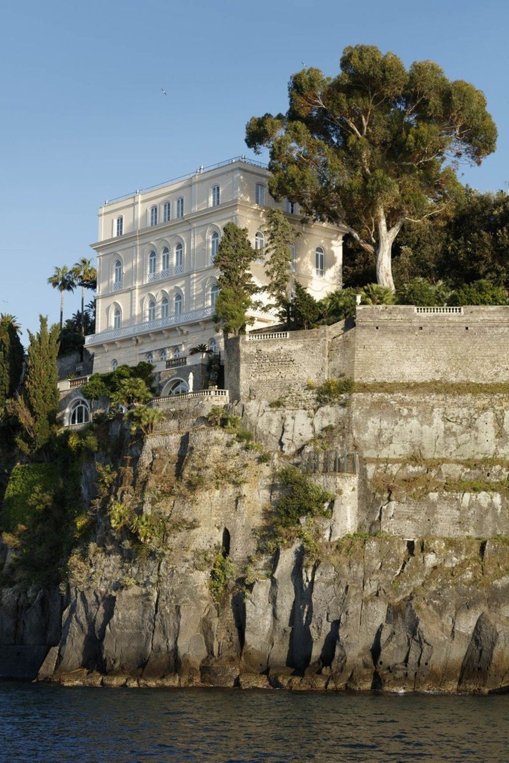 The Villa Astor sits on a cliff in Sorrento, Italy