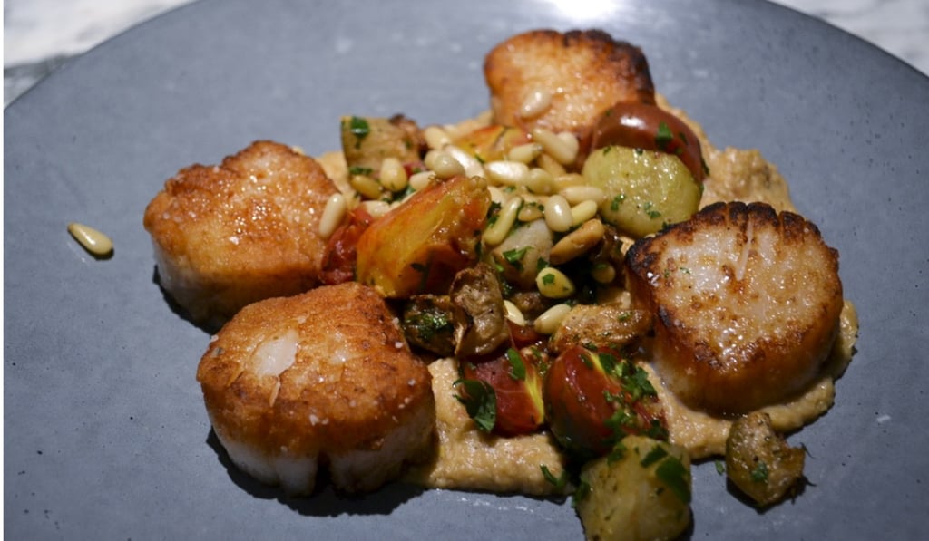 Scallops with sweetcorn purée at Trinity. Photo: Chris Dwyer