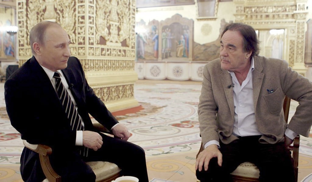 Russian President Vladimir Putin and film director Oliver Stone. Photo: Komandir, courtesy of Showtime