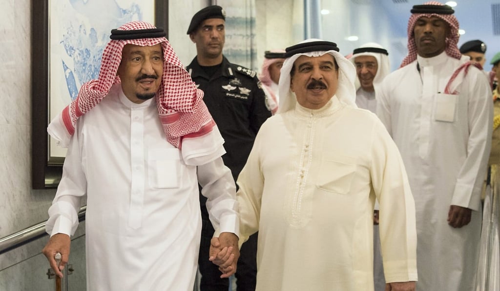 Saudi Arabia’s King Salman bin Abdulaziz al-Saud (left) and the King of Bahrain Hamad bin Issa al-Khalifa. Photo: AFP